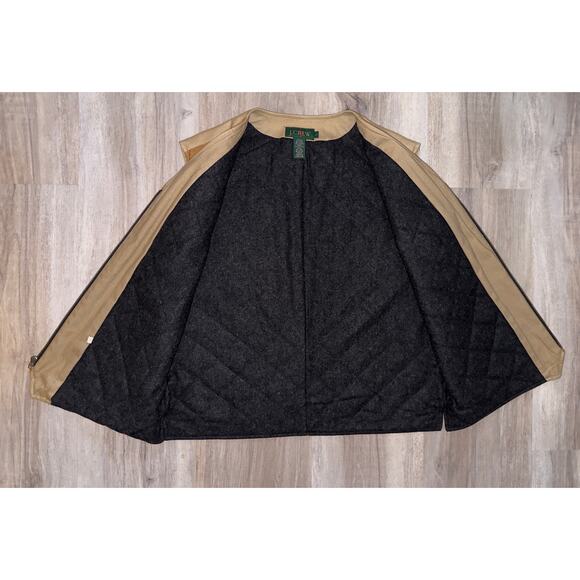 J.Crew men's plaid tweed vest in a tan/brown with black grid lines - size Large - Picture 4 of 8